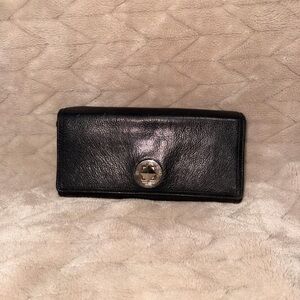 Vintage Kate Spade Black Wallet with Silver Detail